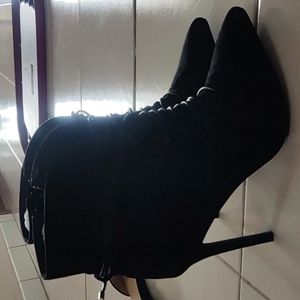 Black lace Booties